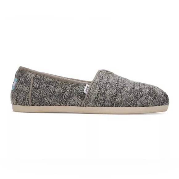 ✨Toms Cozy Alpargata 3.0 Slip-On Flats - Cement Chunky Cable Knit✨ NIB - Picture 6 of 13